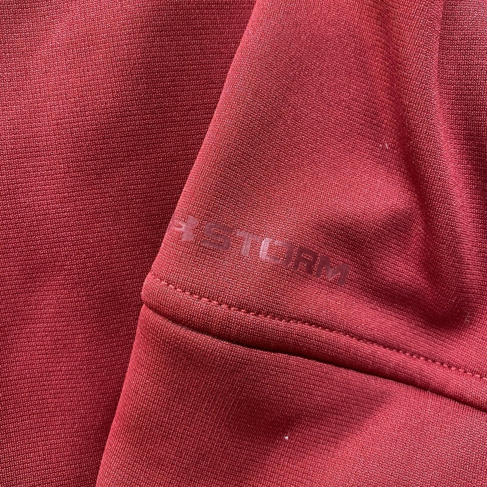 Under Armour Track Jacket Mens Medium Maroon Storm ColdGear Full Zip Performance - Picture 6 of 8
